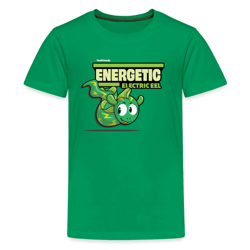 Energetic Electric Eel Character Comfort Kids Tee - kelly green