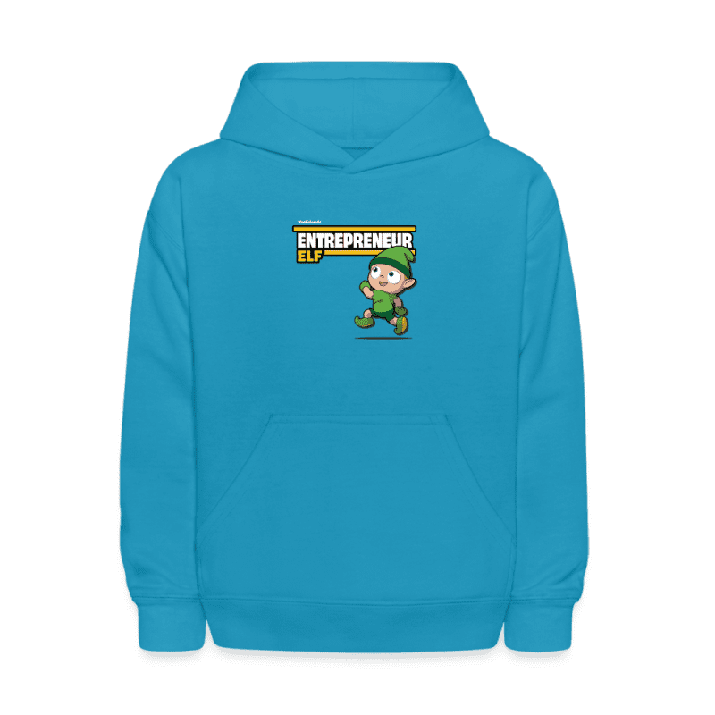 Entrepreneur Elf Character Comfort Kids Hoodie - turquoise