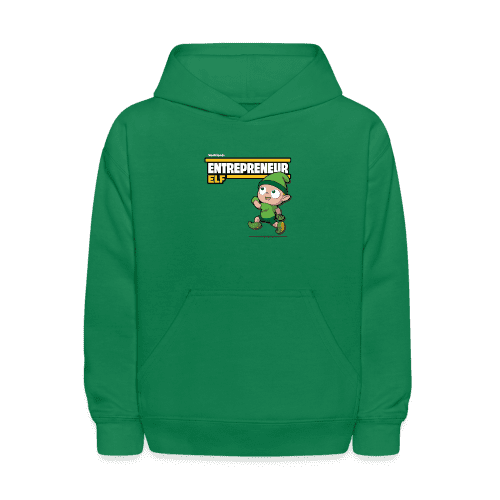 Entrepreneur Elf Character Comfort Kids Hoodie - kelly green