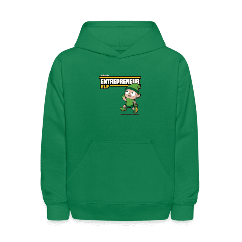 Entrepreneur Elf Character Comfort Kids Hoodie - kelly green