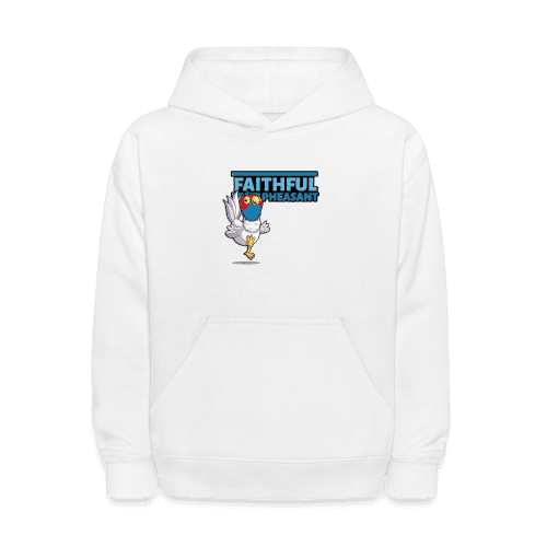 Faithful Pheasant Character Comfort Kids Hoodie - white