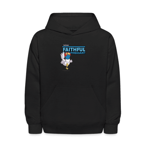 Faithful Pheasant Character Comfort Kids Hoodie - black