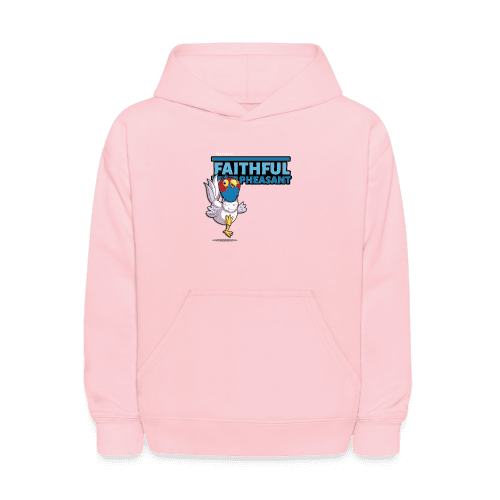 Faithful Pheasant Character Comfort Kids Hoodie - pink