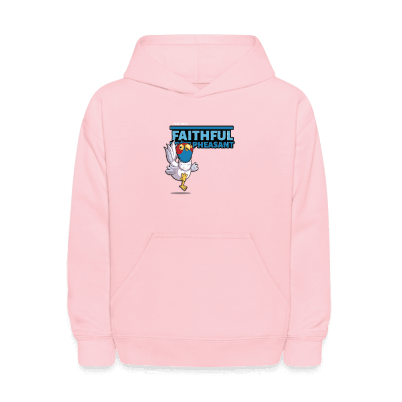 Faithful Pheasant Character Comfort Kids Hoodie - pink