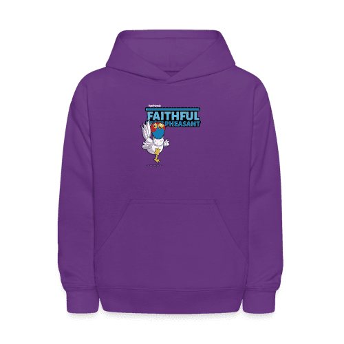 Faithful Pheasant Character Comfort Kids Hoodie - purple