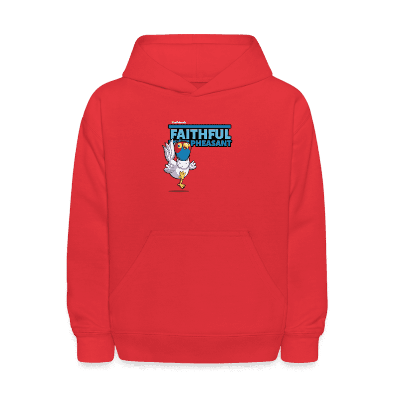 Faithful Pheasant Character Comfort Kids Hoodie - red