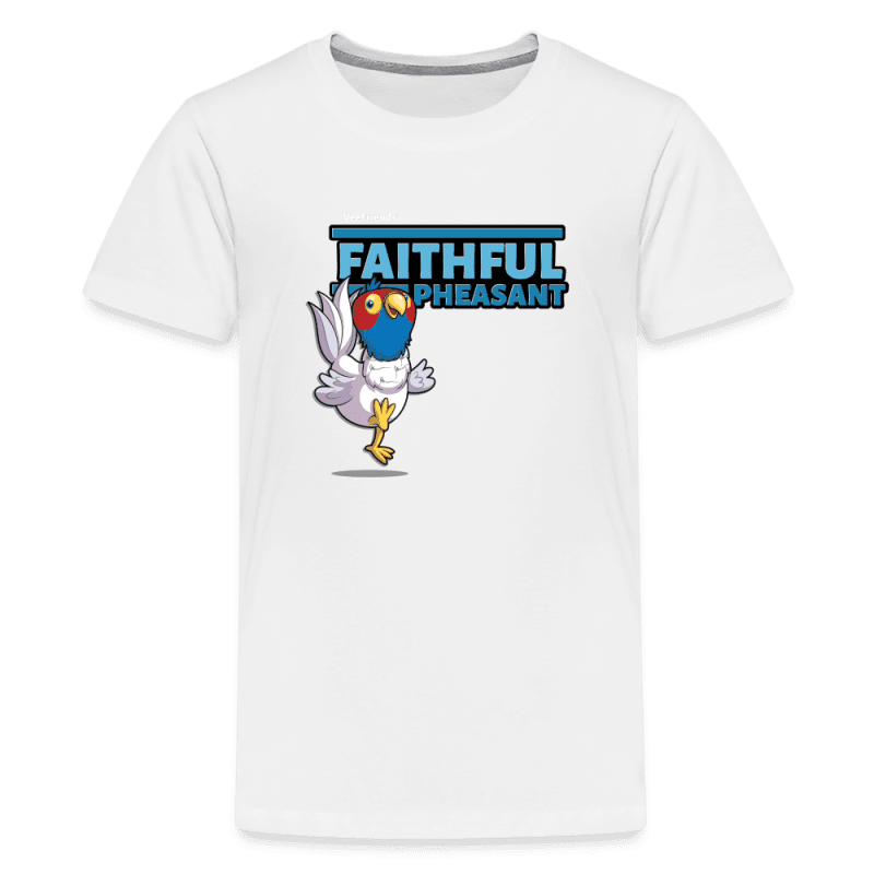 Faithful Pheasant Character Comfort Kids Tee - white