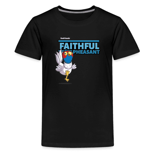 Faithful Pheasant Character Comfort Kids Tee - black