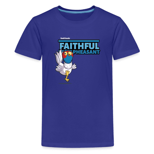 Faithful Pheasant Character Comfort Kids Tee - royal blue