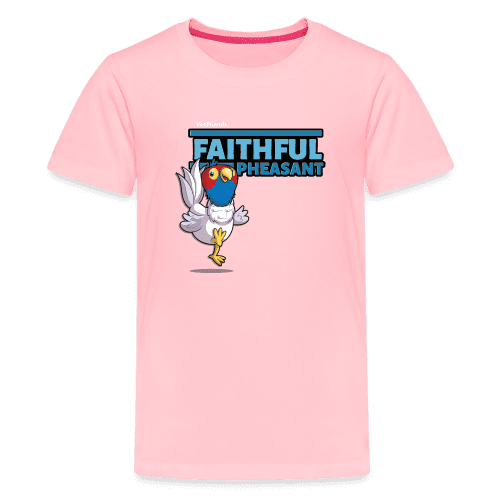 Faithful Pheasant Character Comfort Kids Tee - pink