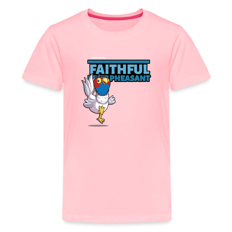 Faithful Pheasant Character Comfort Kids Tee - pink