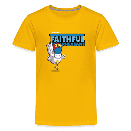 Faithful Pheasant Character Comfort Kids Tee - sun yellow