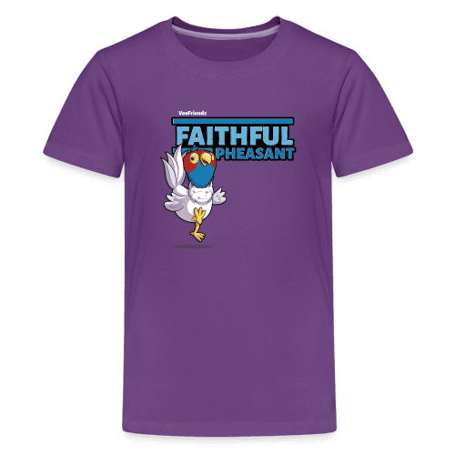 Faithful Pheasant Character Comfort Kids Tee - purple