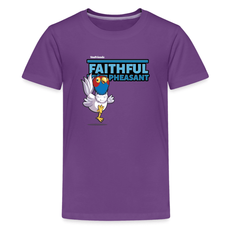 Faithful Pheasant Character Comfort Kids Tee - purple