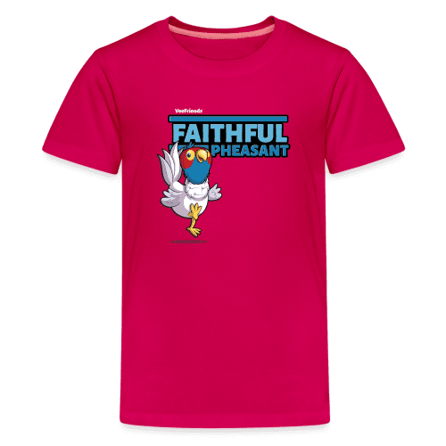 Faithful Pheasant Character Comfort Kids Tee - dark pink