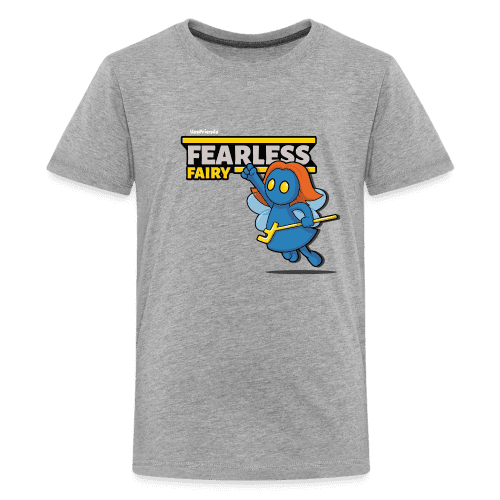 Fearless Fairy Character Comfort Kids Tee - heather gray