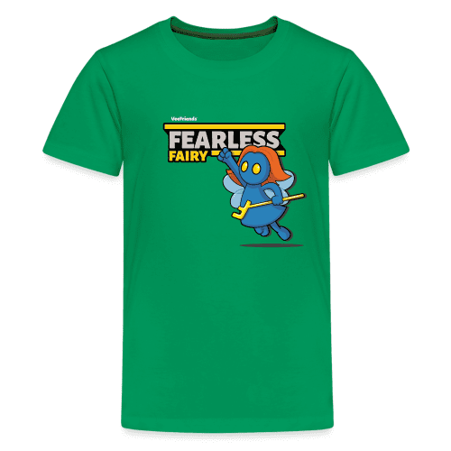 Fearless Fairy Character Comfort Kids Tee - kelly green