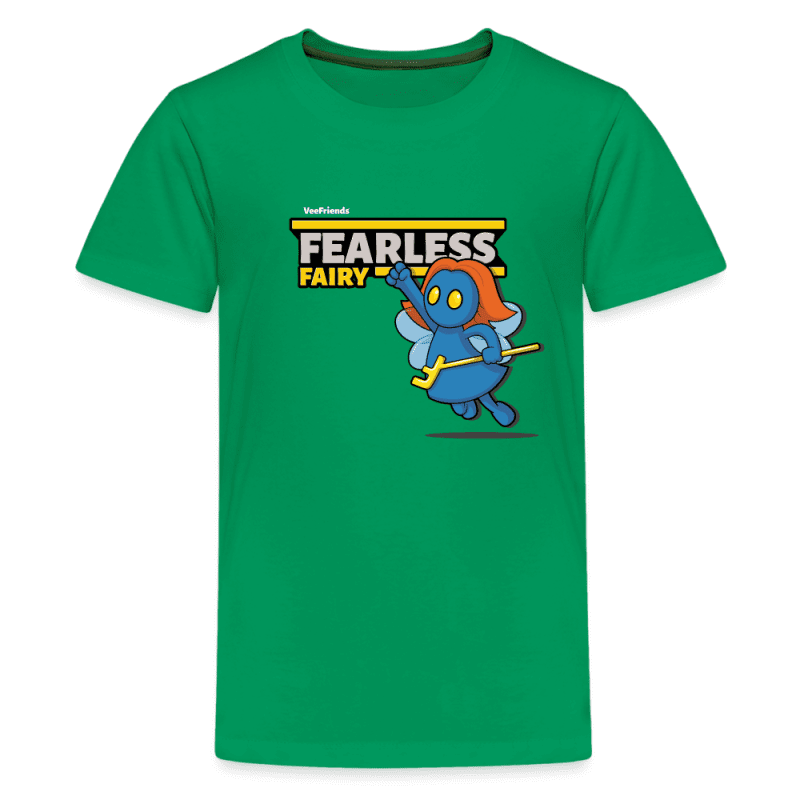 Fearless Fairy Character Comfort Kids Tee - kelly green