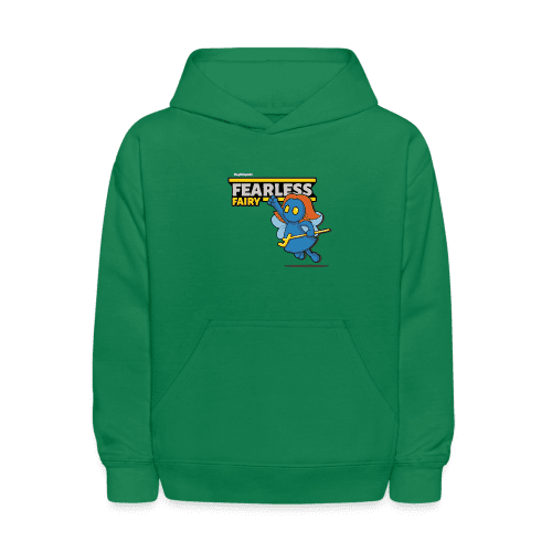 Fearless Fairy Character Comfort Kids Hoodie - kelly green