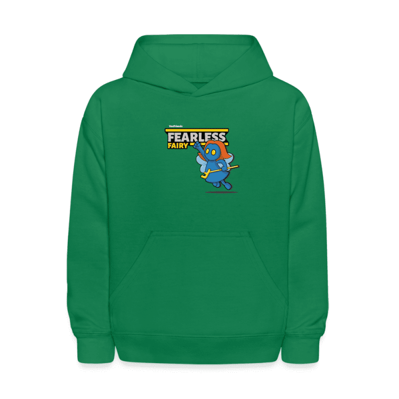 Fearless Fairy Character Comfort Kids Hoodie - kelly green