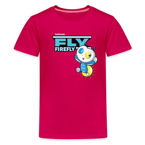 Fly Firefly Character Comfort Kids Tee - dark pink