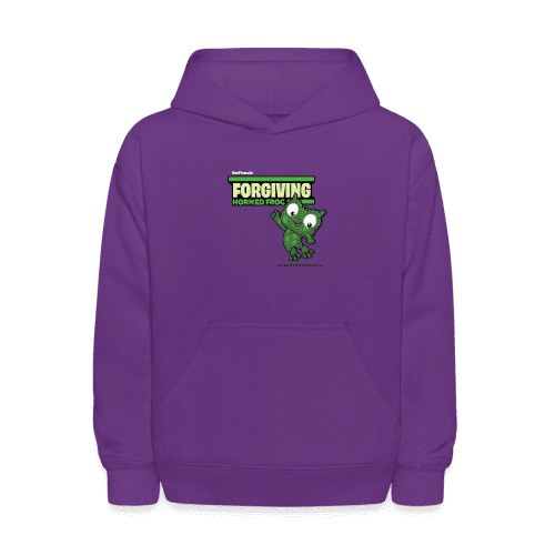 Forgiving Horned Frog Character Comfort Kids Hoodie - purple