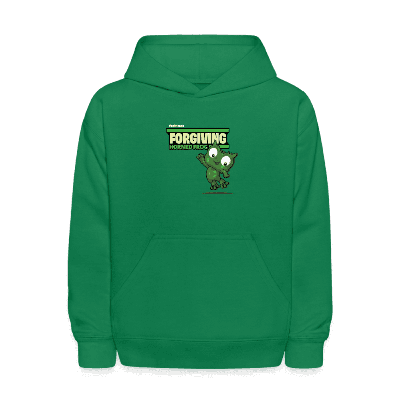 Forgiving Horned Frog Character Comfort Kids Hoodie - kelly green