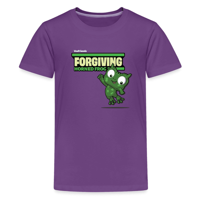 Forgiving Horned Frog Character Comfort Kids Tee - purple