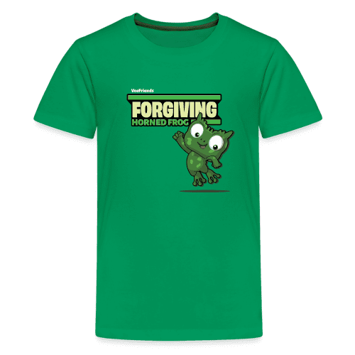 Forgiving Horned Frog Character Comfort Kids Tee - kelly green