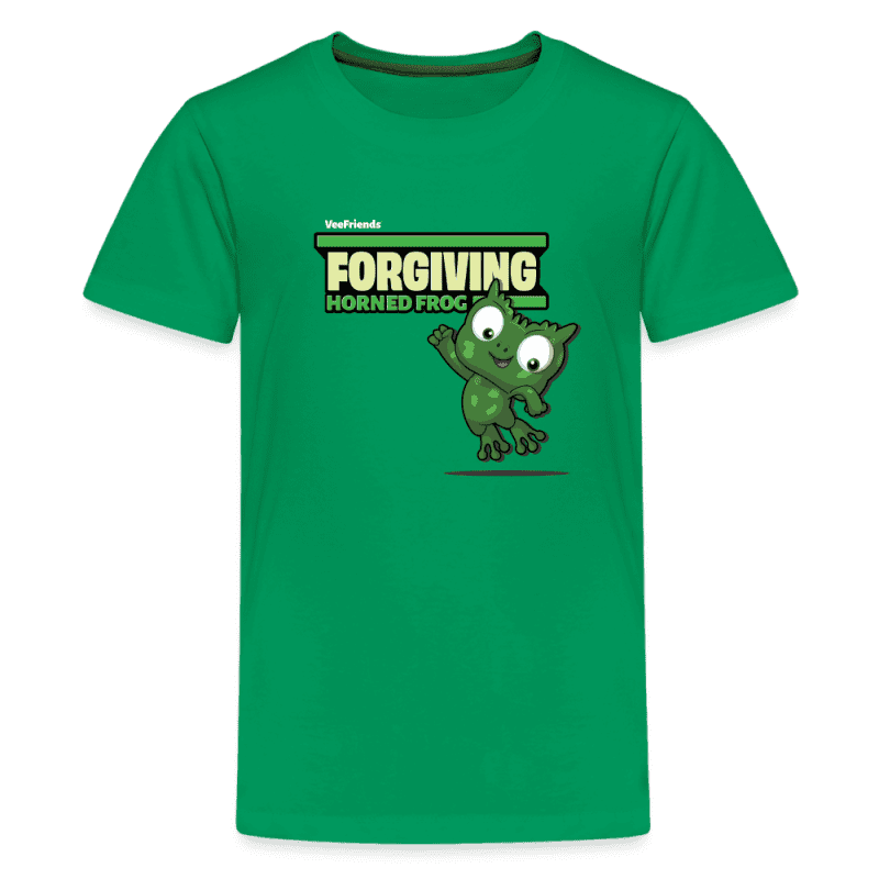 Forgiving Horned Frog Character Comfort Kids Tee - kelly green