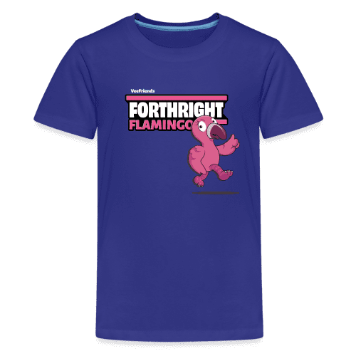 Forthright Flamingo Character Comfort Kids Tee - royal blue