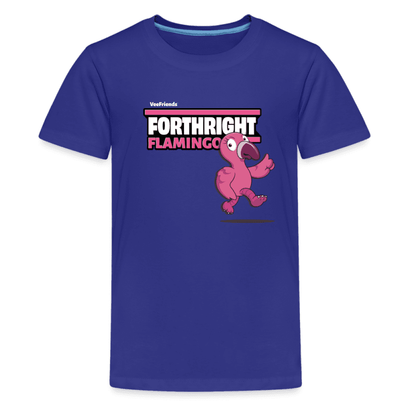 Forthright Flamingo Character Comfort Kids Tee - royal blue