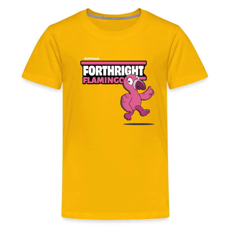 Forthright Flamingo Character Comfort Kids Tee - sun yellow