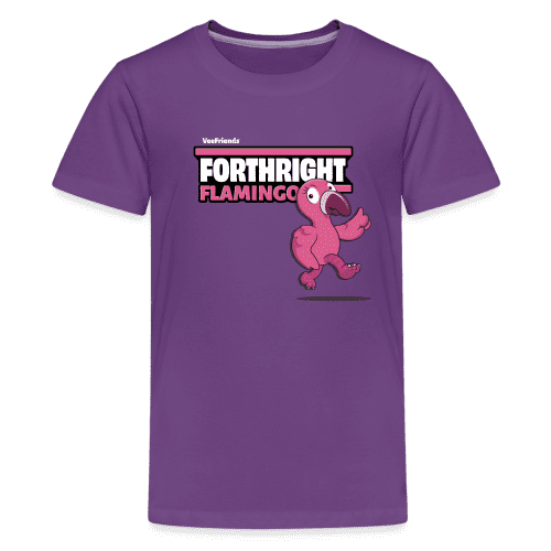 Forthright Flamingo Character Comfort Kids Tee - purple