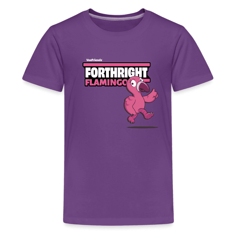 Forthright Flamingo Character Comfort Kids Tee - purple