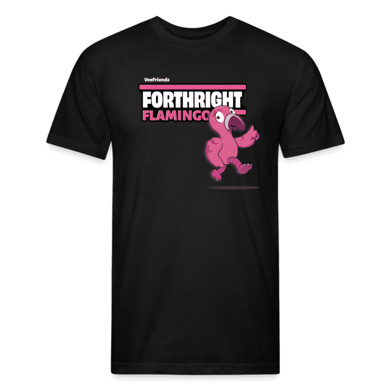 Forthright Flamingo Character Comfort Adult Tee - black