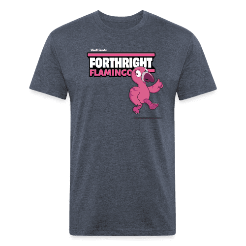 Forthright Flamingo Character Comfort Adult Tee - heather navy