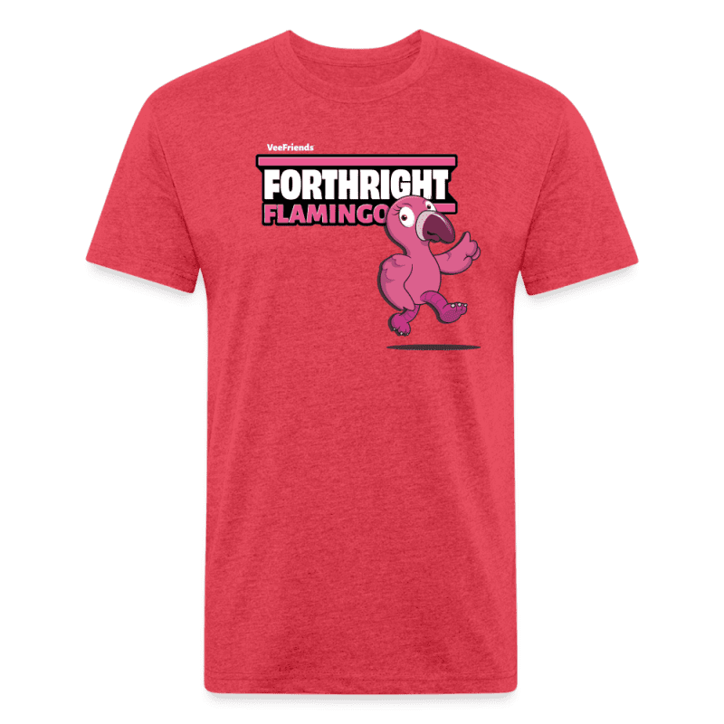 Forthright Flamingo Character Comfort Adult Tee - heather red