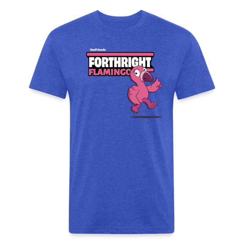 Forthright Flamingo Character Comfort Adult Tee - heather royal