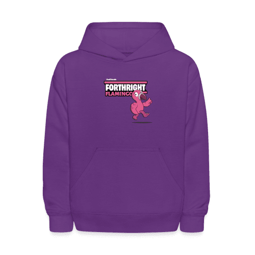 Forthright Flamingo Character Comfort Kids Hoodie - purple