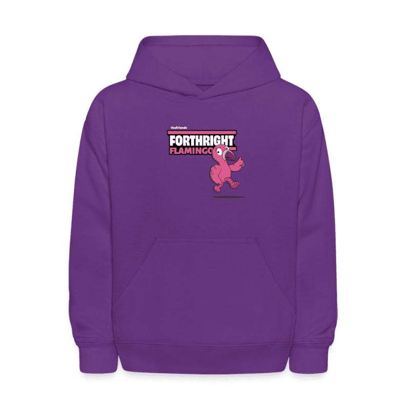 Forthright Flamingo Character Comfort Kids Hoodie - purple