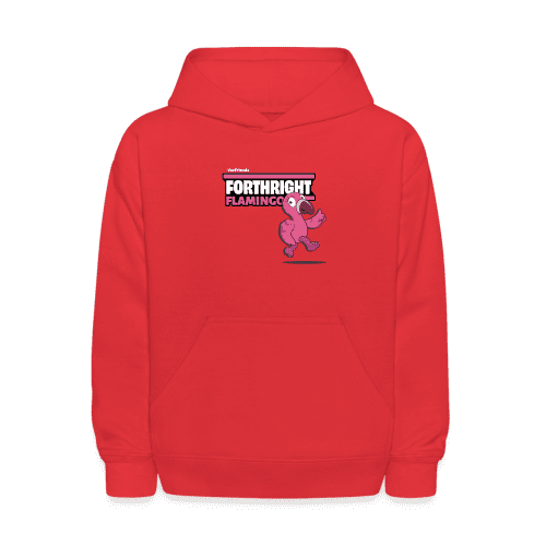 Forthright Flamingo Character Comfort Kids Hoodie - red