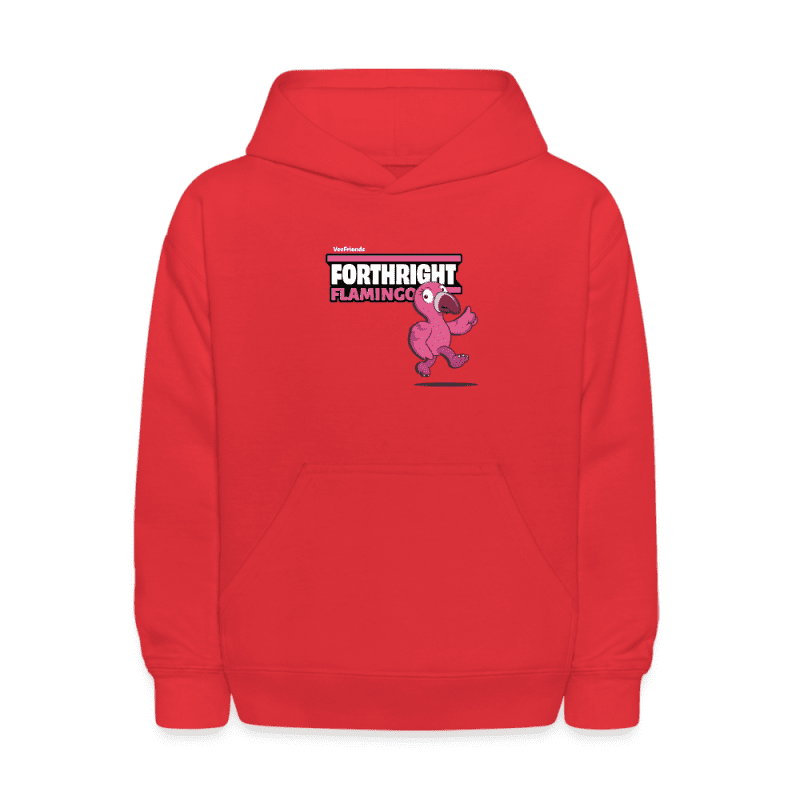 Forthright Flamingo Character Comfort Kids Hoodie - red