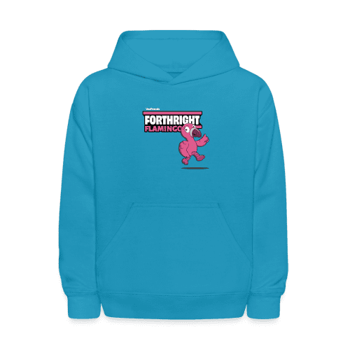 Forthright Flamingo Character Comfort Kids Hoodie - turquoise