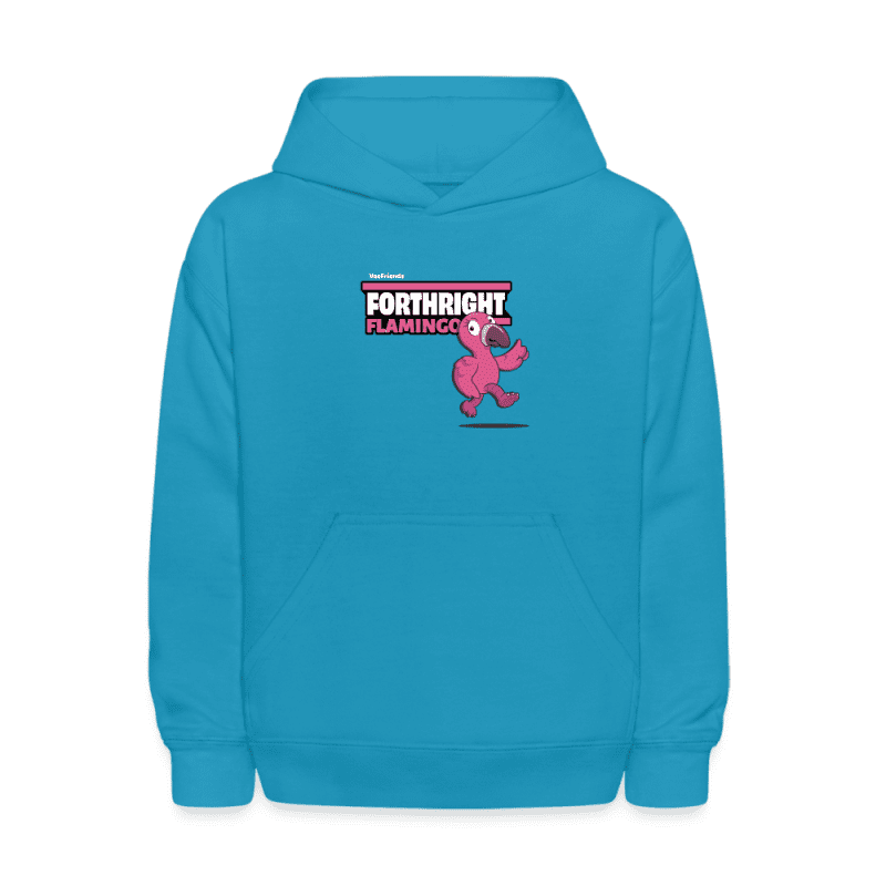 Forthright Flamingo Character Comfort Kids Hoodie - turquoise