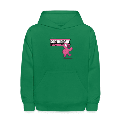 Forthright Flamingo Character Comfort Kids Hoodie - kelly green