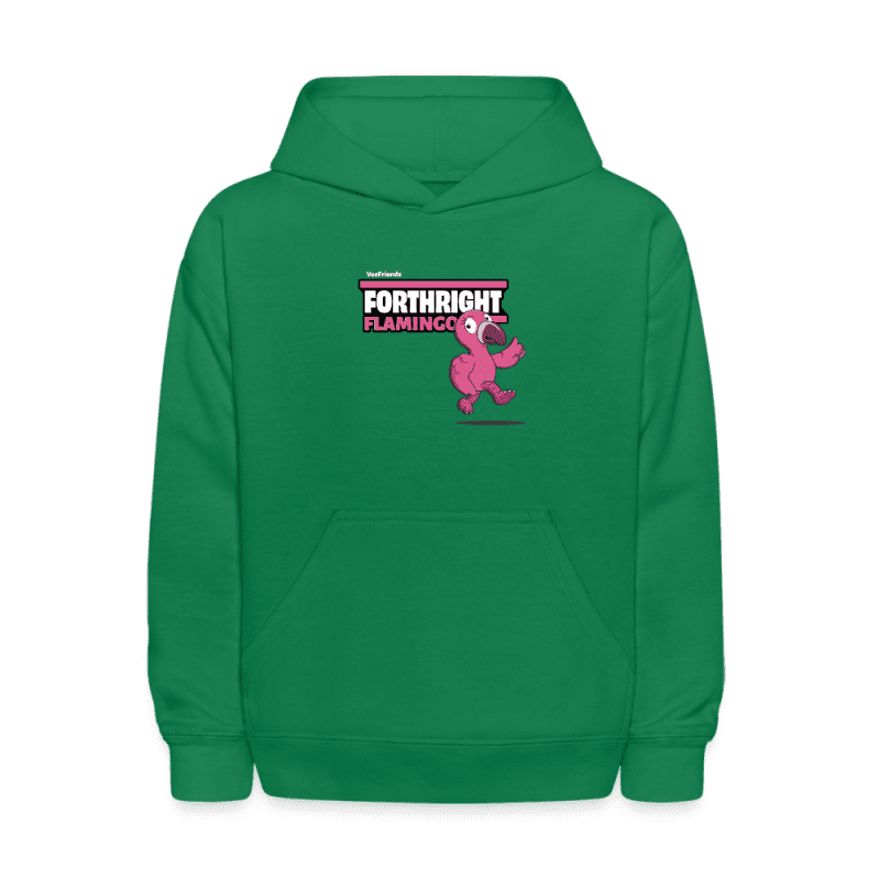 Forthright Flamingo Character Comfort Kids Hoodie - kelly green