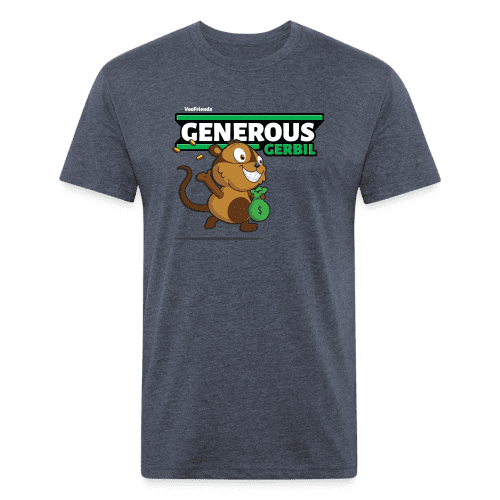 Generous Gerbil Character Comfort Adult Tee - heather navy