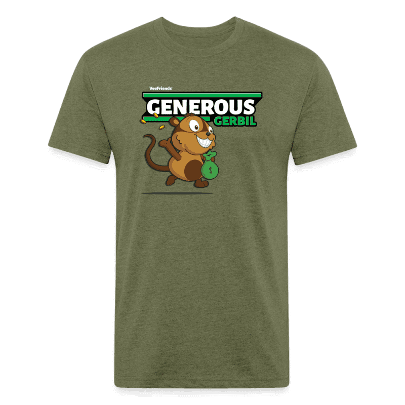 Generous Gerbil Character Comfort Adult Tee - heather military green