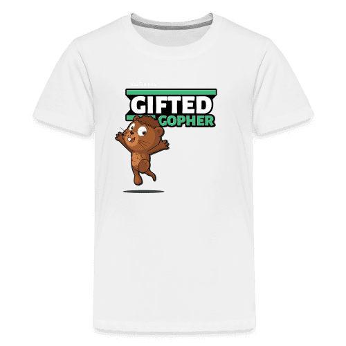 Gifted Gopher Character Comfort Kids Tee - white